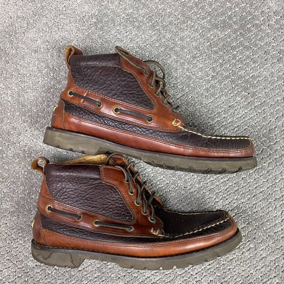 LL Bean Allagash Bison Chukka Boots Men's 9 D Brown Leather 0FCH1 OFCH1 - Picture 7 of 16